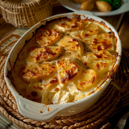 Recette délicieuse de Gratin de Chou-Fleur, Pommes de Terre et Poulet