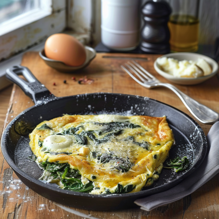 Recette d’Omelette aux Épinards et Mozzarella