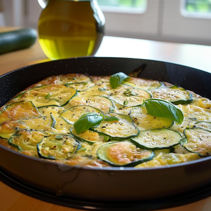 Recette facile de frittata à la courgette et au basilic