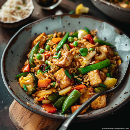 Riz Sauté aux Légumes et Tofu