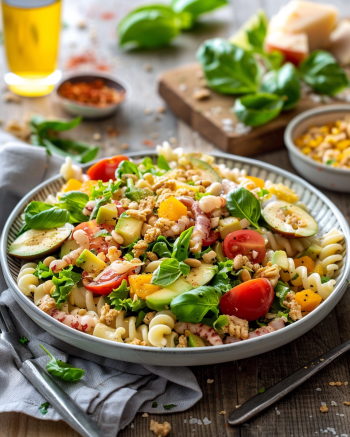 Salade de Pâtes au Thon, Avocat et Maïs: Recette Fraîche et Délicieuse