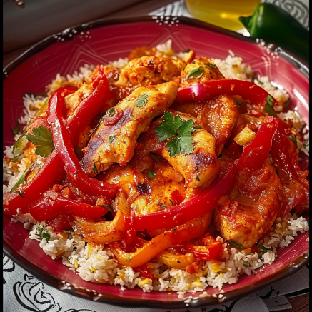 Sauté de Dinde au Paprika et Poivron Rouge