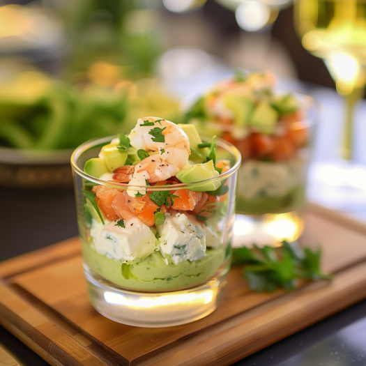 Verrines Avocats Crevettes Frais : Recette Rafraîchissante