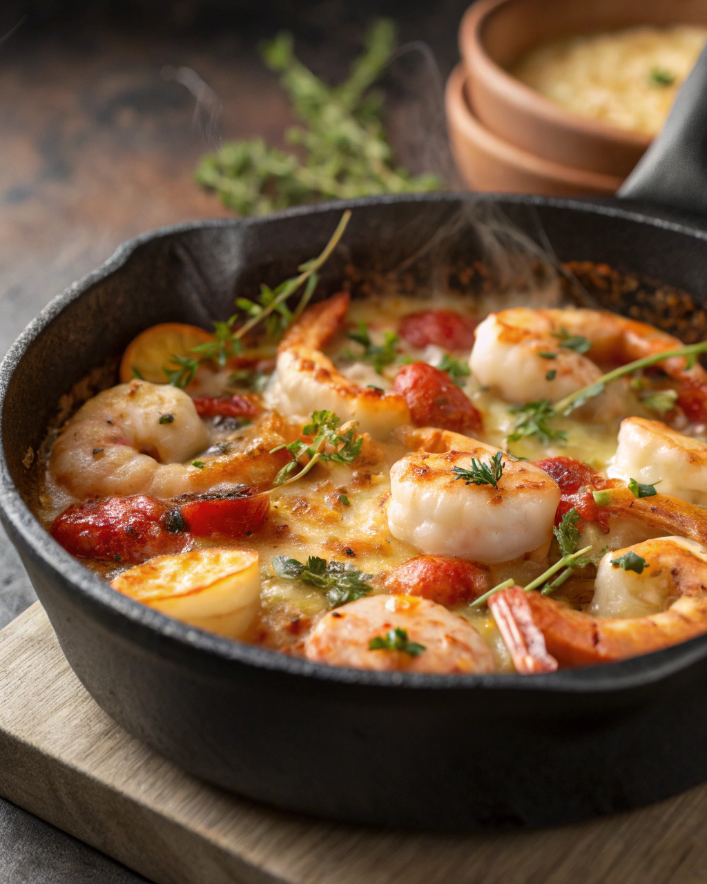 Cassolette gambas & Saint-Jacques en 30 minutes