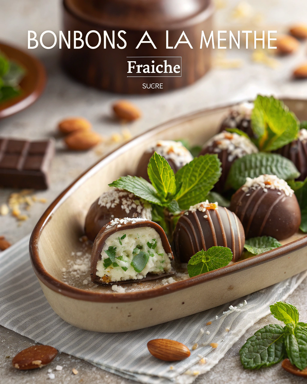 BONBONS À LA MENTHE FRAÎCHE  menthe fraîche et sucre