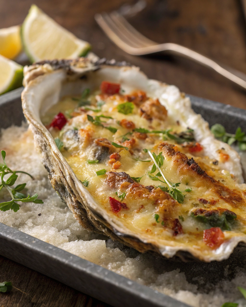 Huîtres gratinées au four