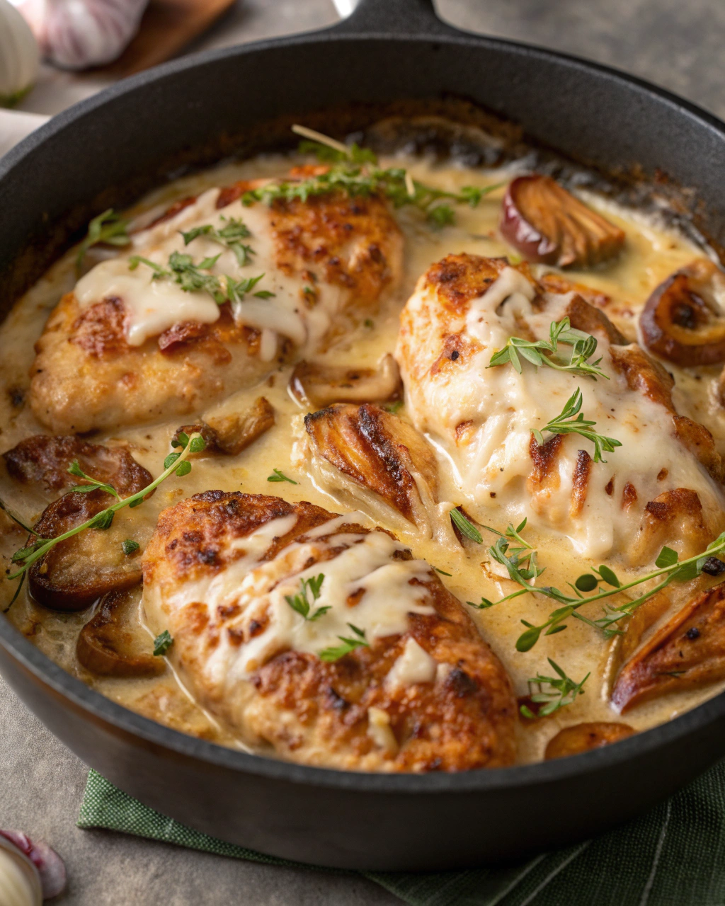 Filets de Poulet Flambés au Cognac & Sauce Crème-Échalotes