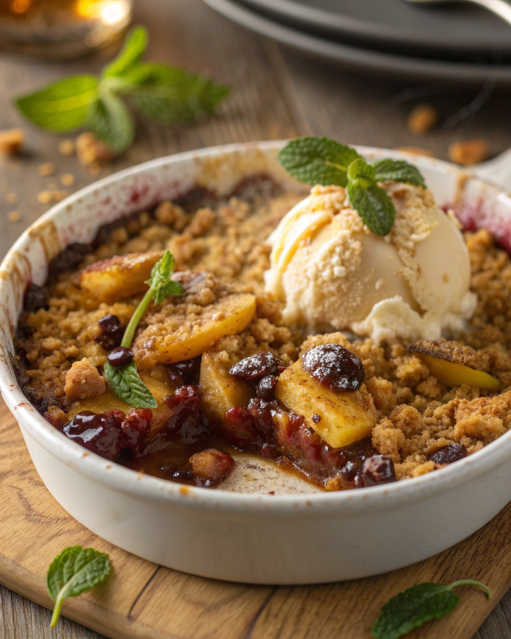 Crumble banane et chocolat