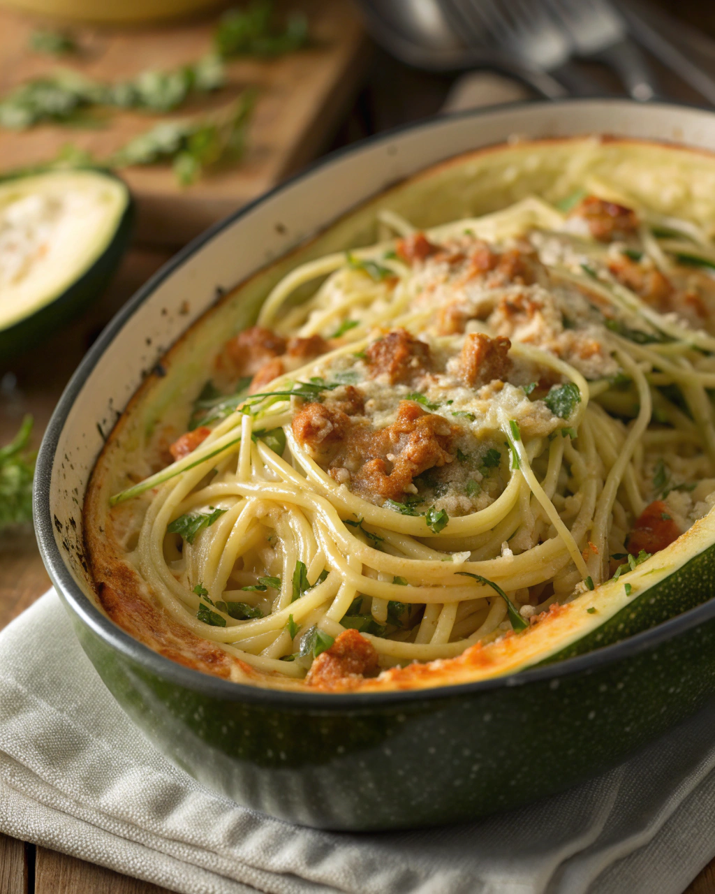 Spaghetti à la Crème de Courgettes