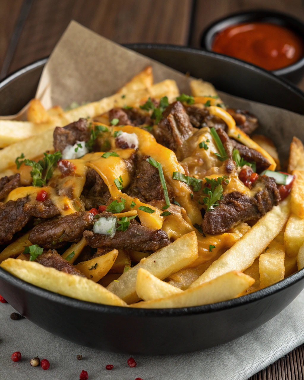 Frites au Steak et Fromage façon Philadelphie