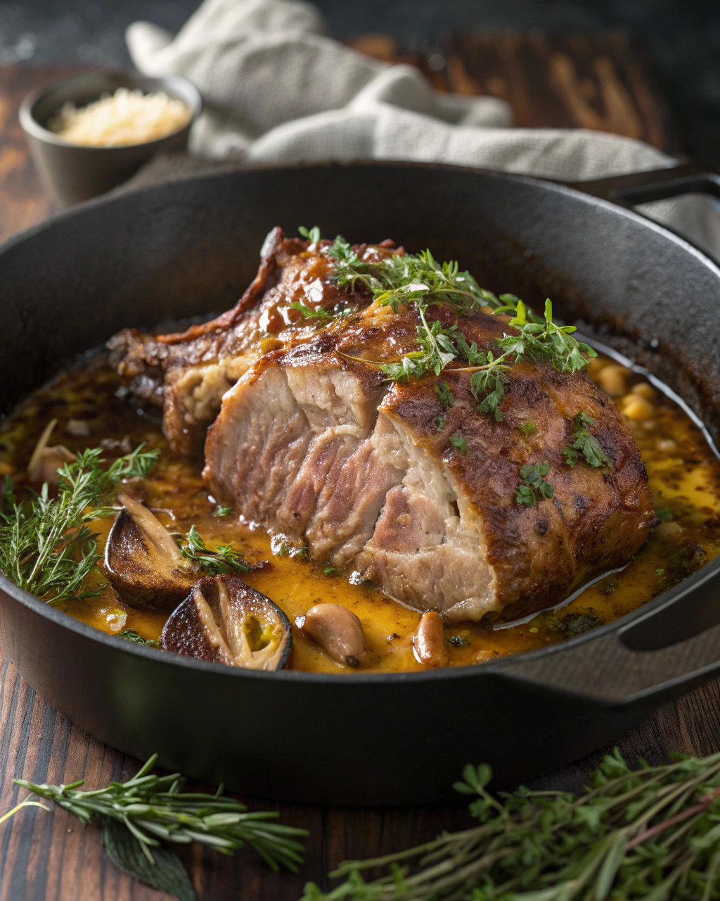 Épaule dAgneau Confite à lAil, Miel et Moutarde