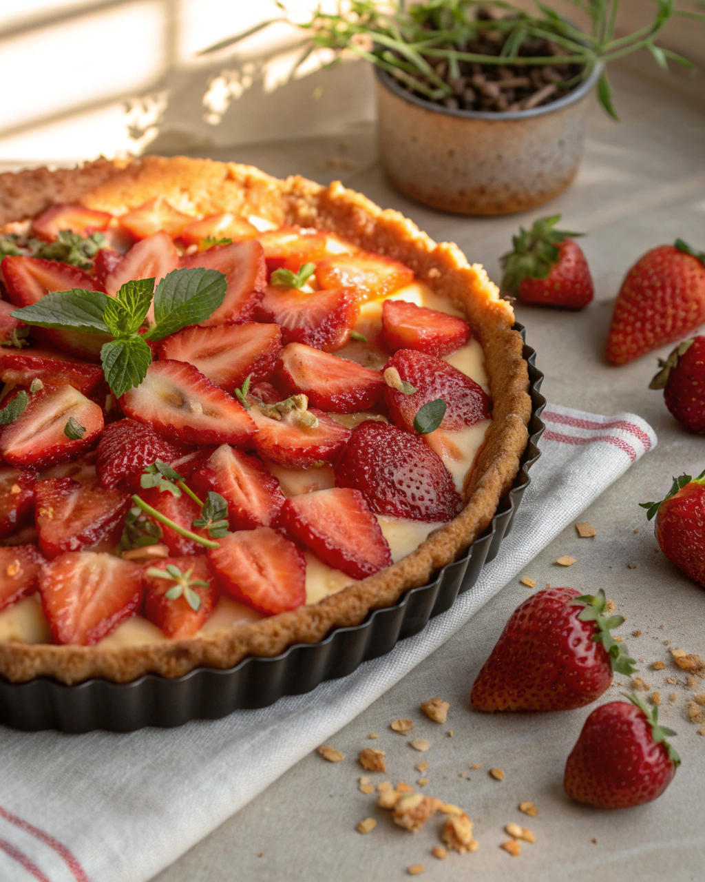 Tarte aux Fraises et aux Spéculoos sans Cuisson