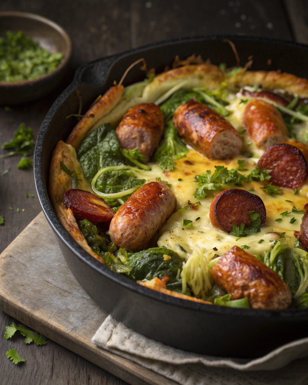 Chou Vert Braisé aux Saucisses