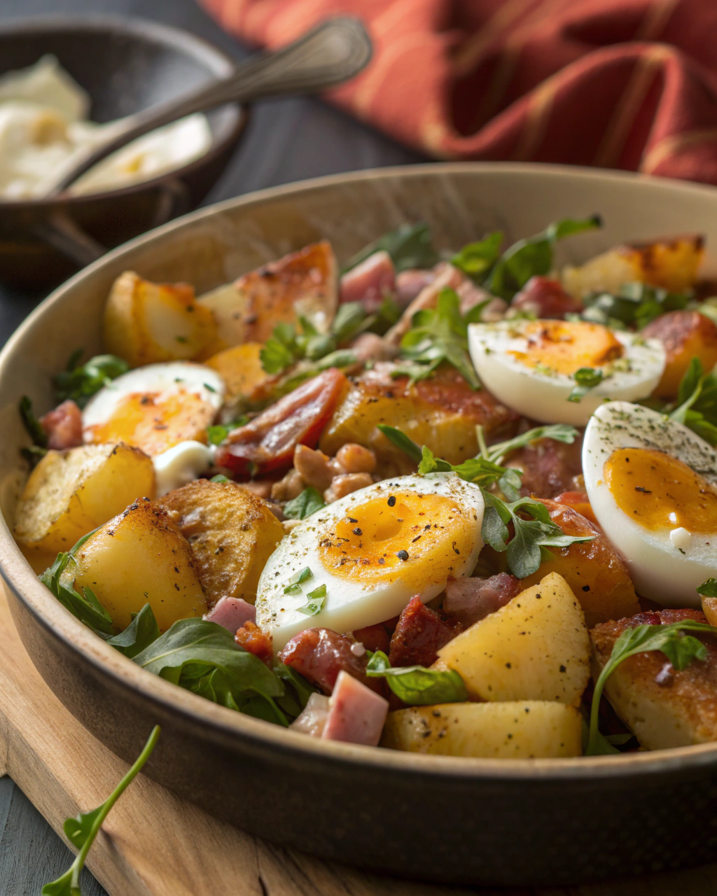 Salade de Pommes de Terre aux Lardons et Oeufs