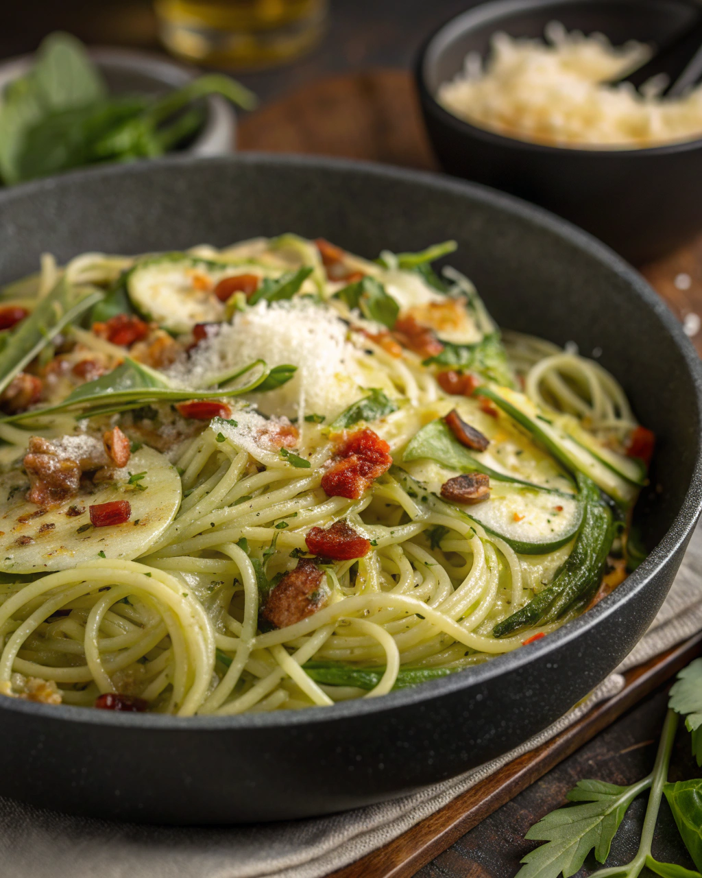 Spaghetti à la Crème de Courgettes