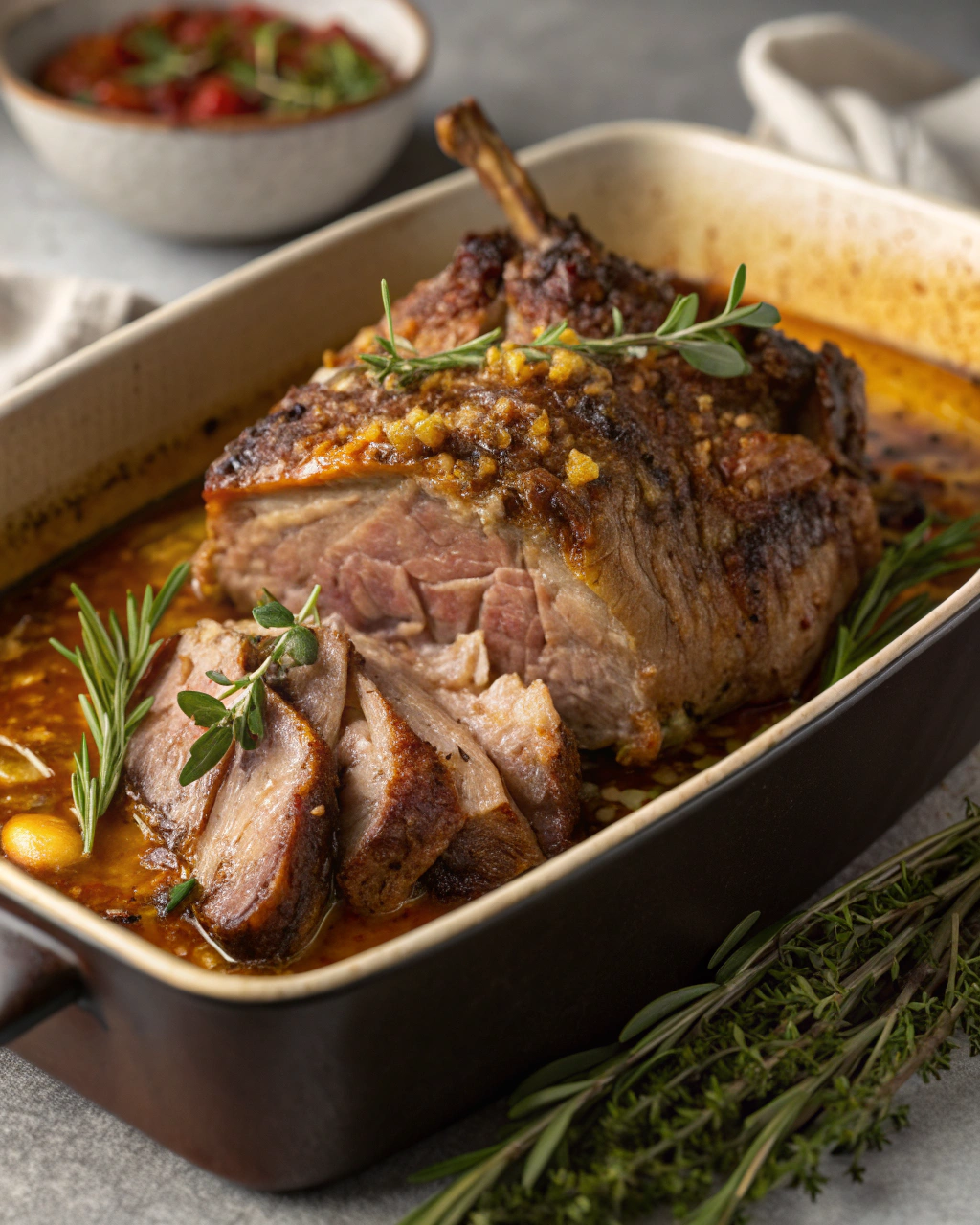 Épaule dAgneau Confite à lAil, Miel et Moutarde