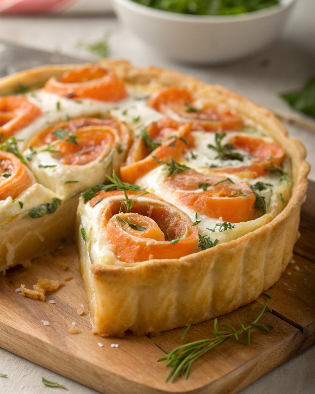 Roulés feuilletés saumon fumé et fromage frais