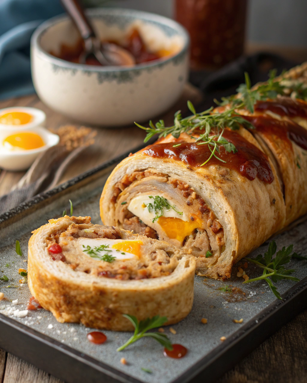 Roulé salé au thon & œufs  Recette facile et délicieuse