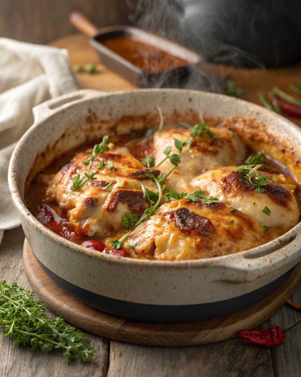 Cassolettes poulet au maroilles