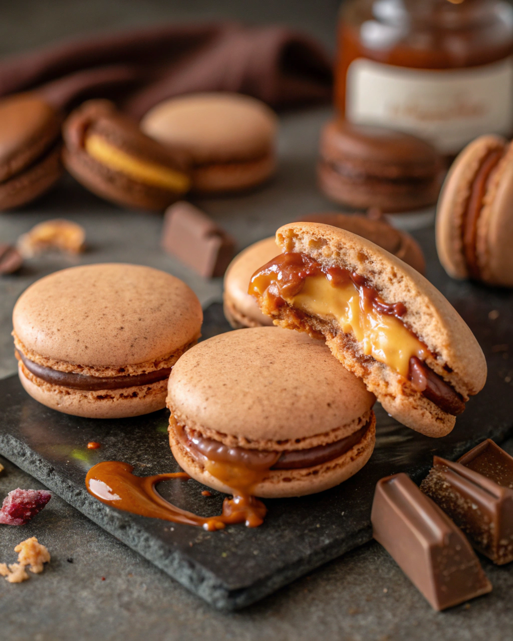 Macarons au Kinder Bueno : un cœur fondant dans une coque croquante