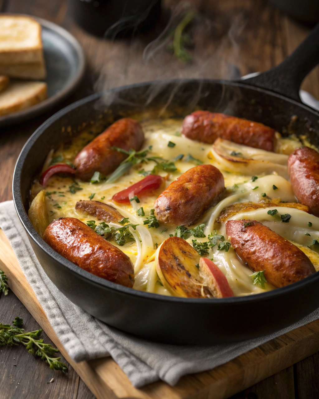 Fondue dEndives Crémeuse aux Saucisses Fumées
