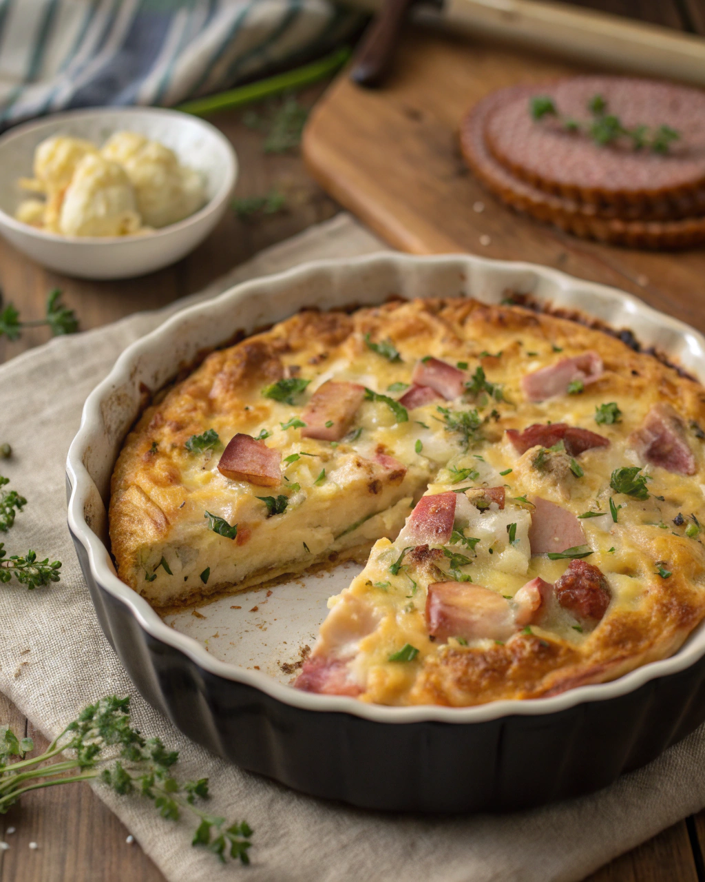 Clafoutis de chou-fleur au jambon léger : fondant, équilibré et ultra facile