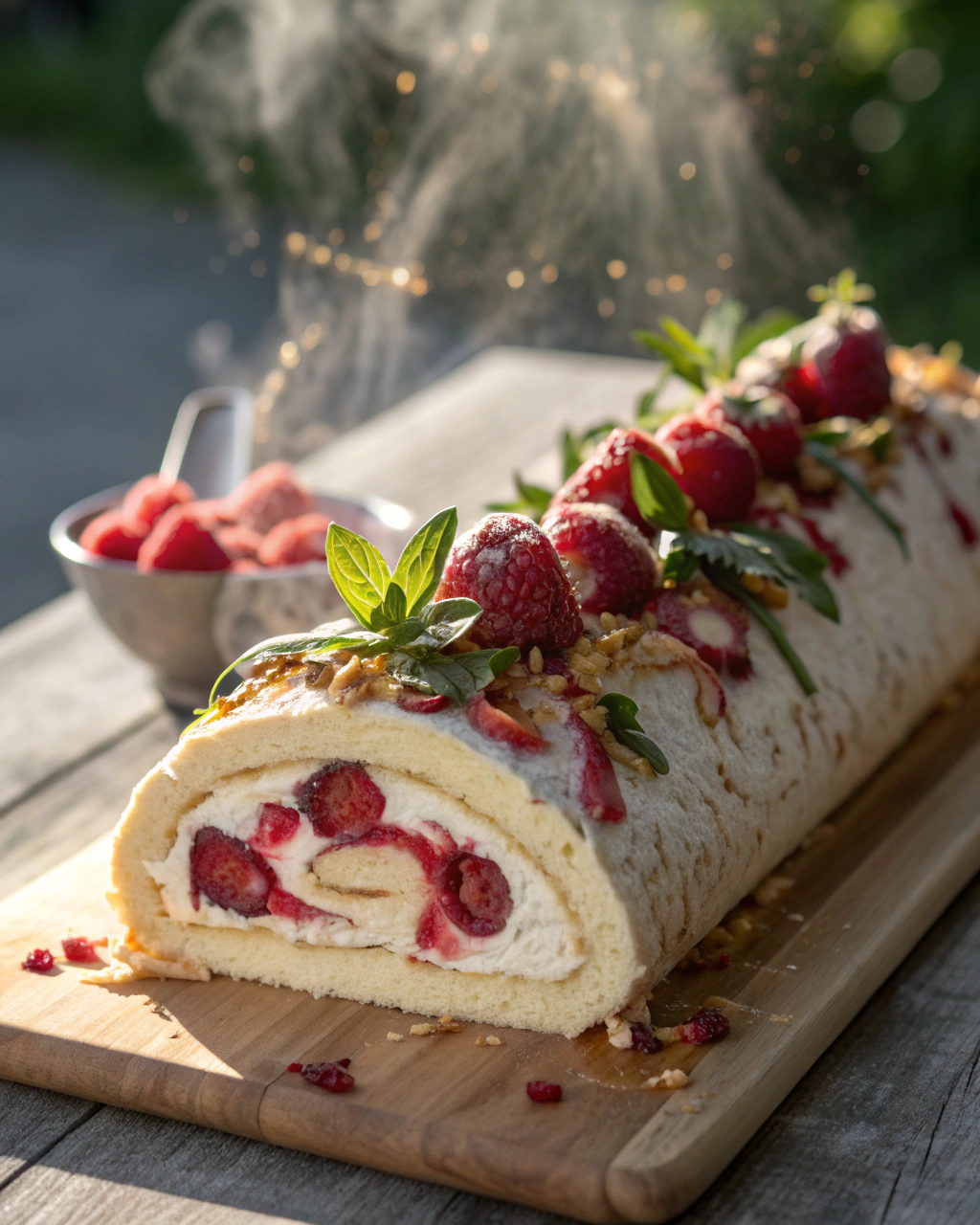 Bûche Mascarpone-Framboise Sans Cuisson