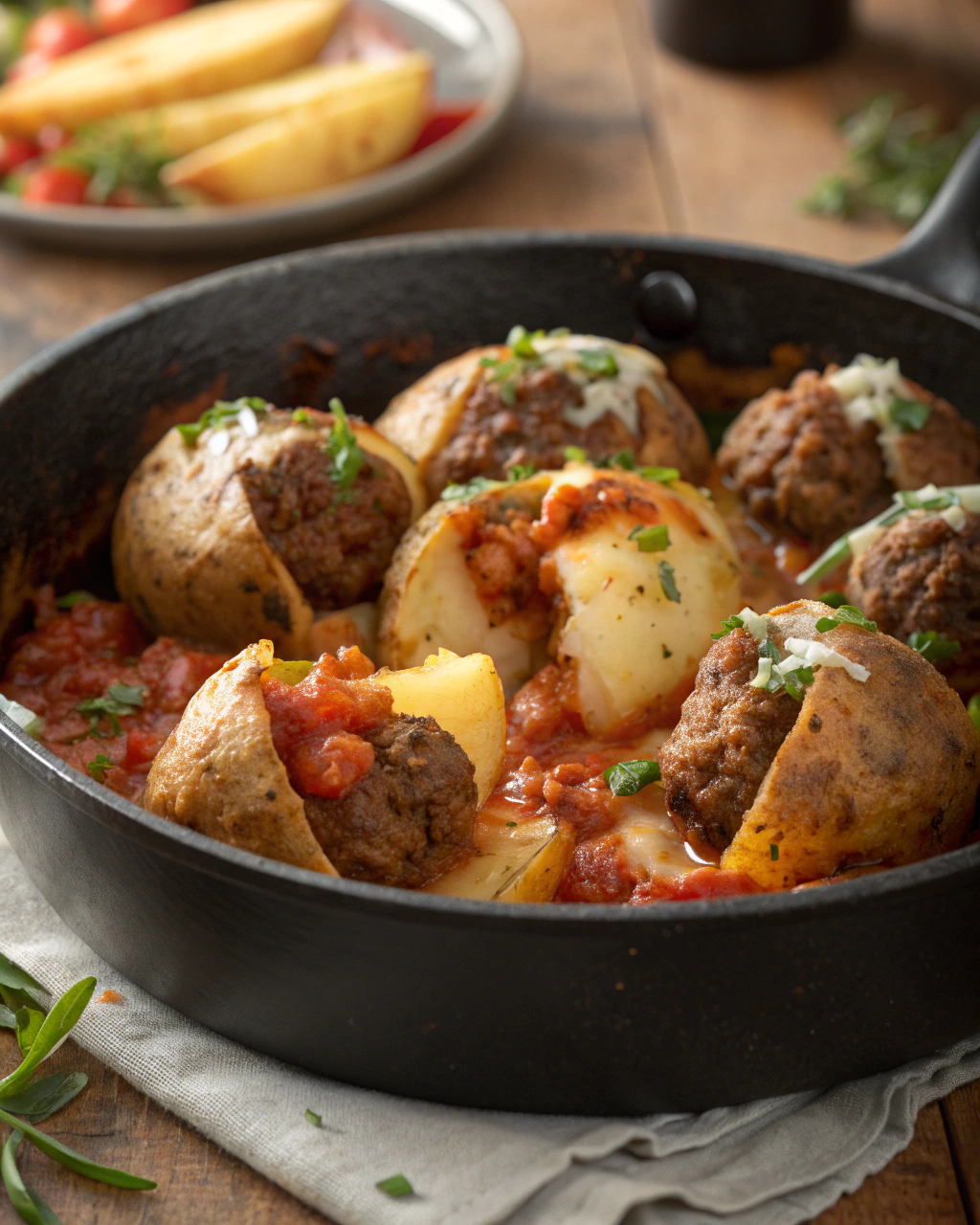 Ragoût de Pommes de Terre aux Boulettes de Viande Hachée