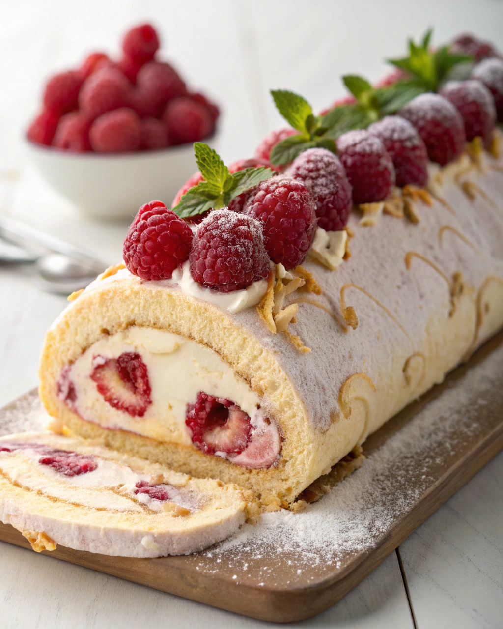 Bûche au Mascarpone et à la Framboise