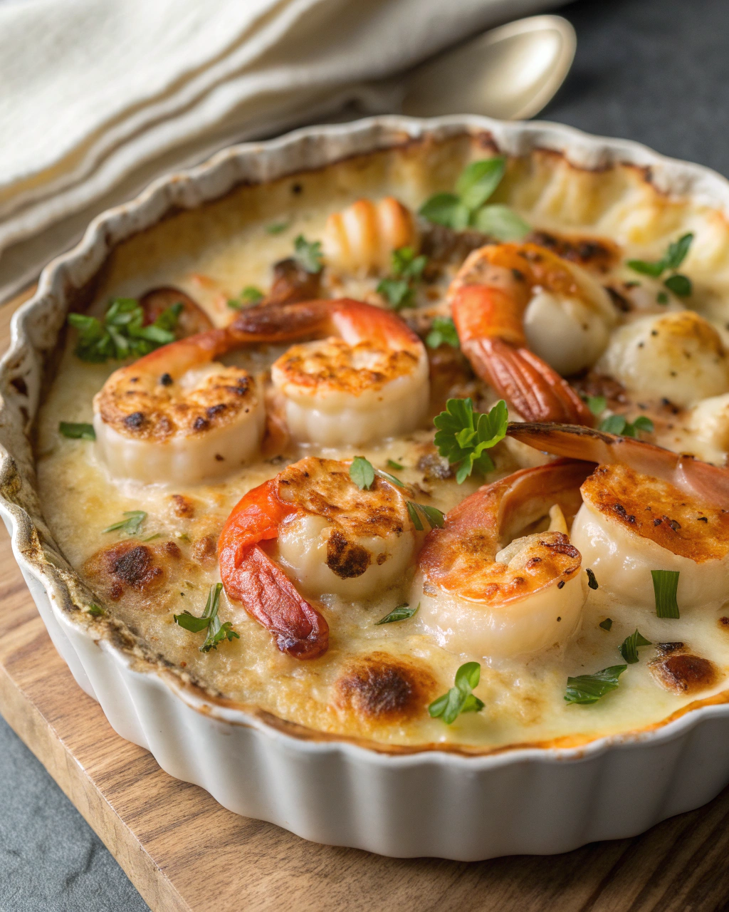 Gratin de Noix de Saint-Jacques et Crevettes : un délice fondant et raffiné