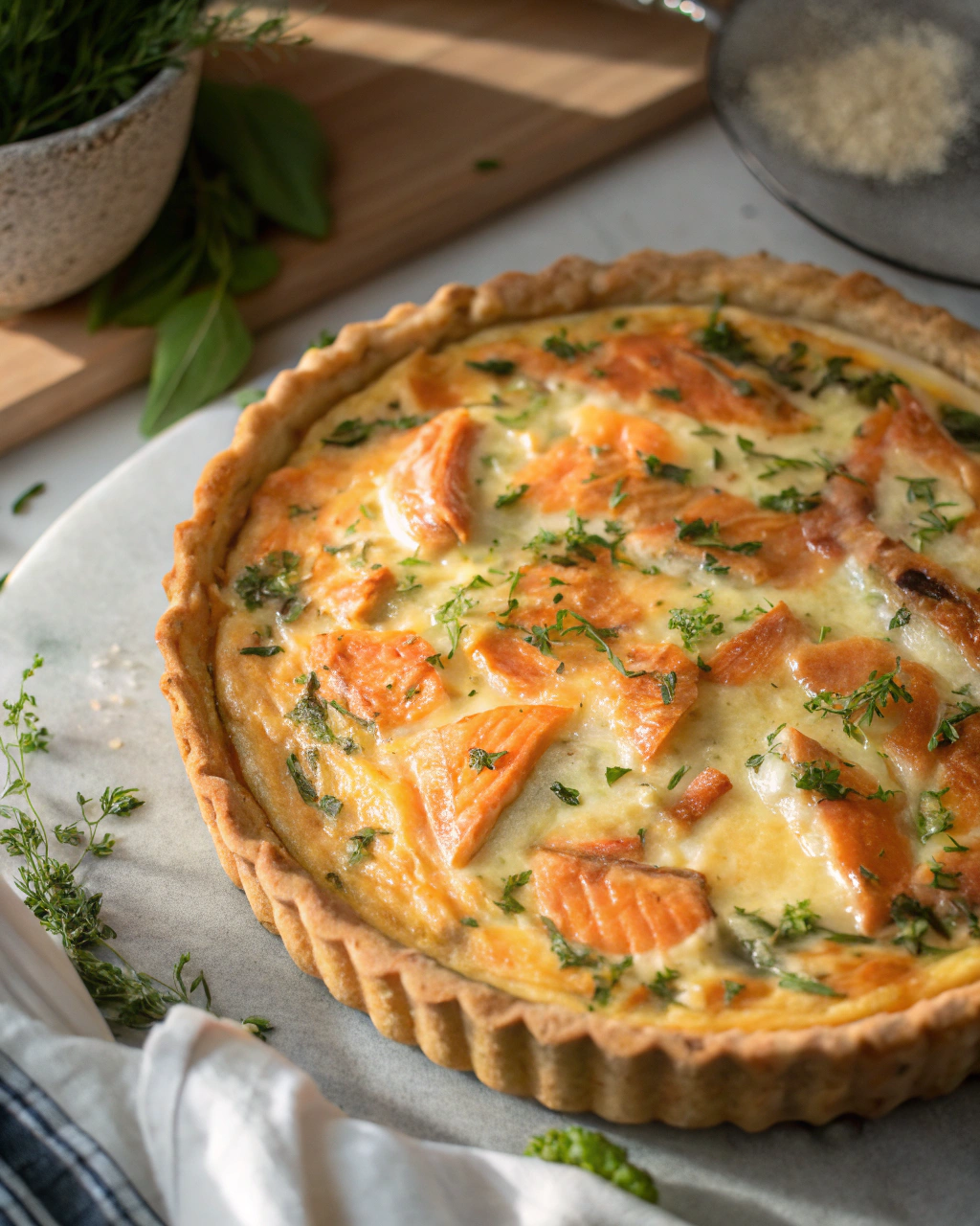 Quiche au Saumon et Boursin : fondante, parfumée et irrésistible