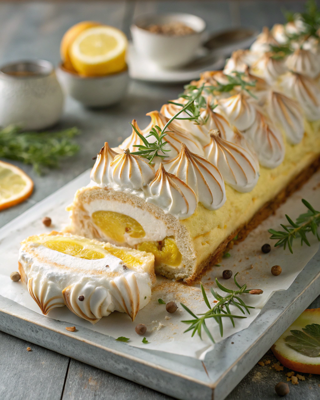 Bûche de Noël Façon Tarte Citron Meringuée