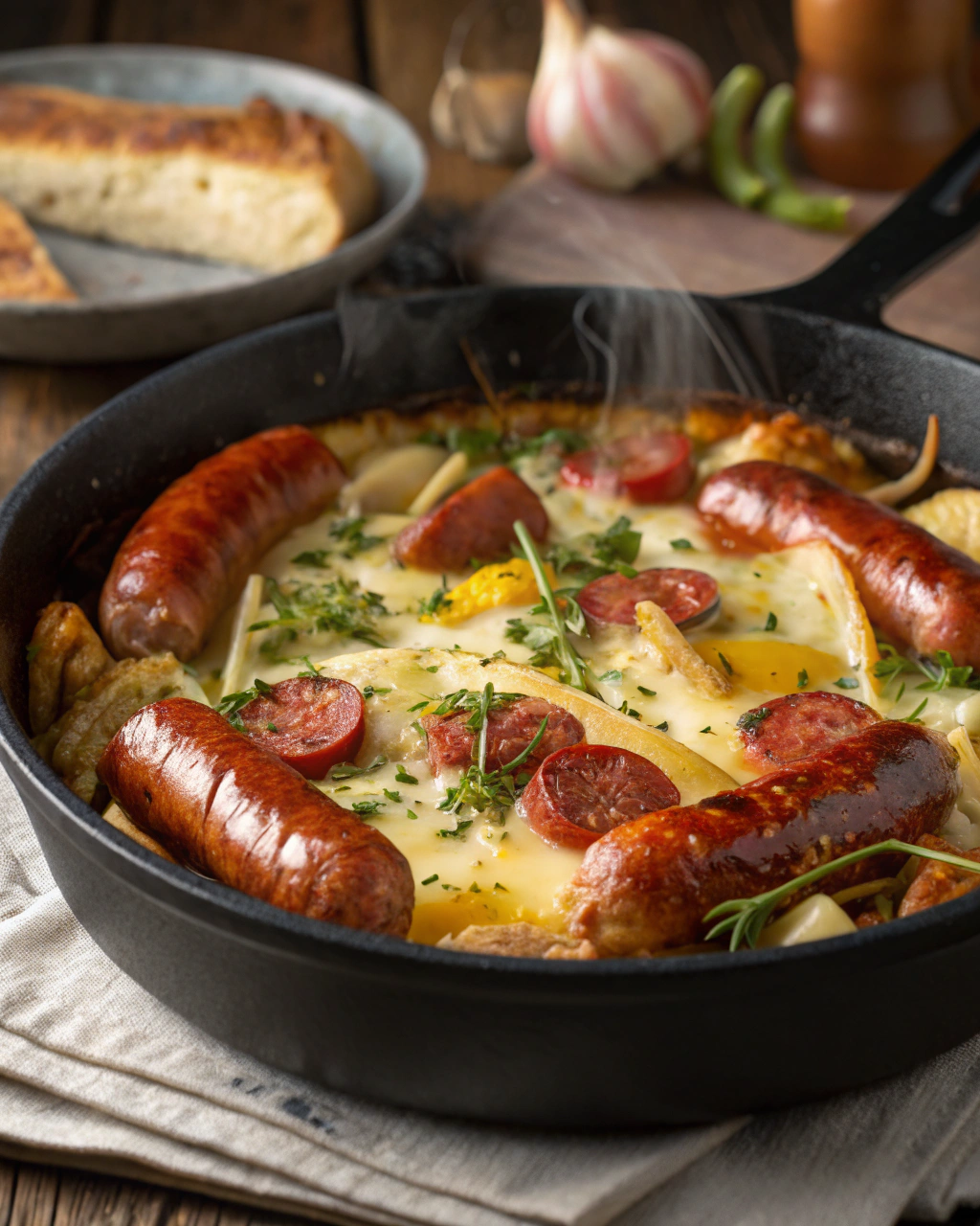 Fondue dEndives Crémeuse aux Saucisses Fumées