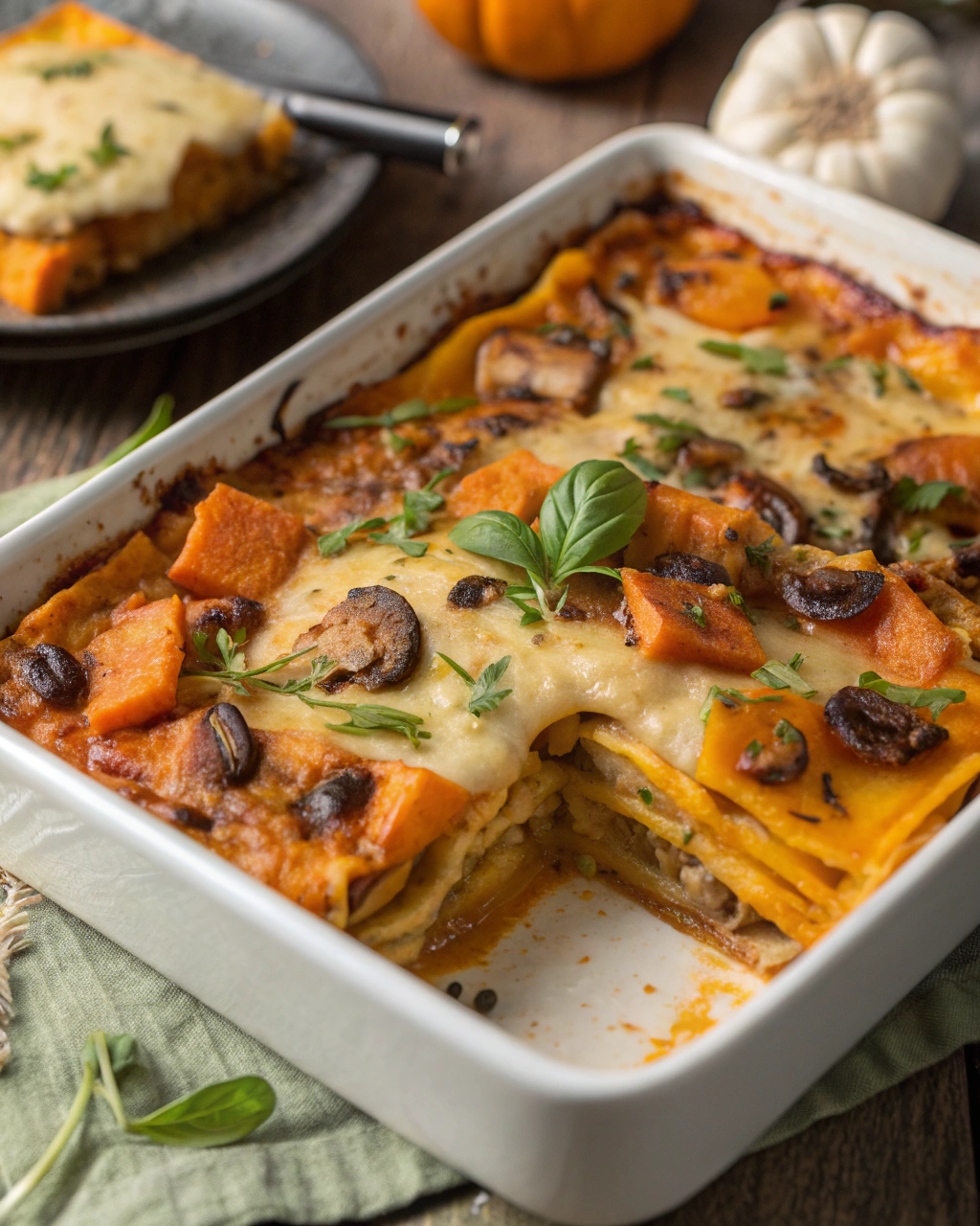 Lasagnes à la Courge Butternut et Champignons
