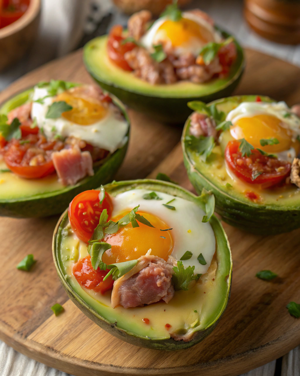 Verrines Avocat, Thon, Tomate, Œuf