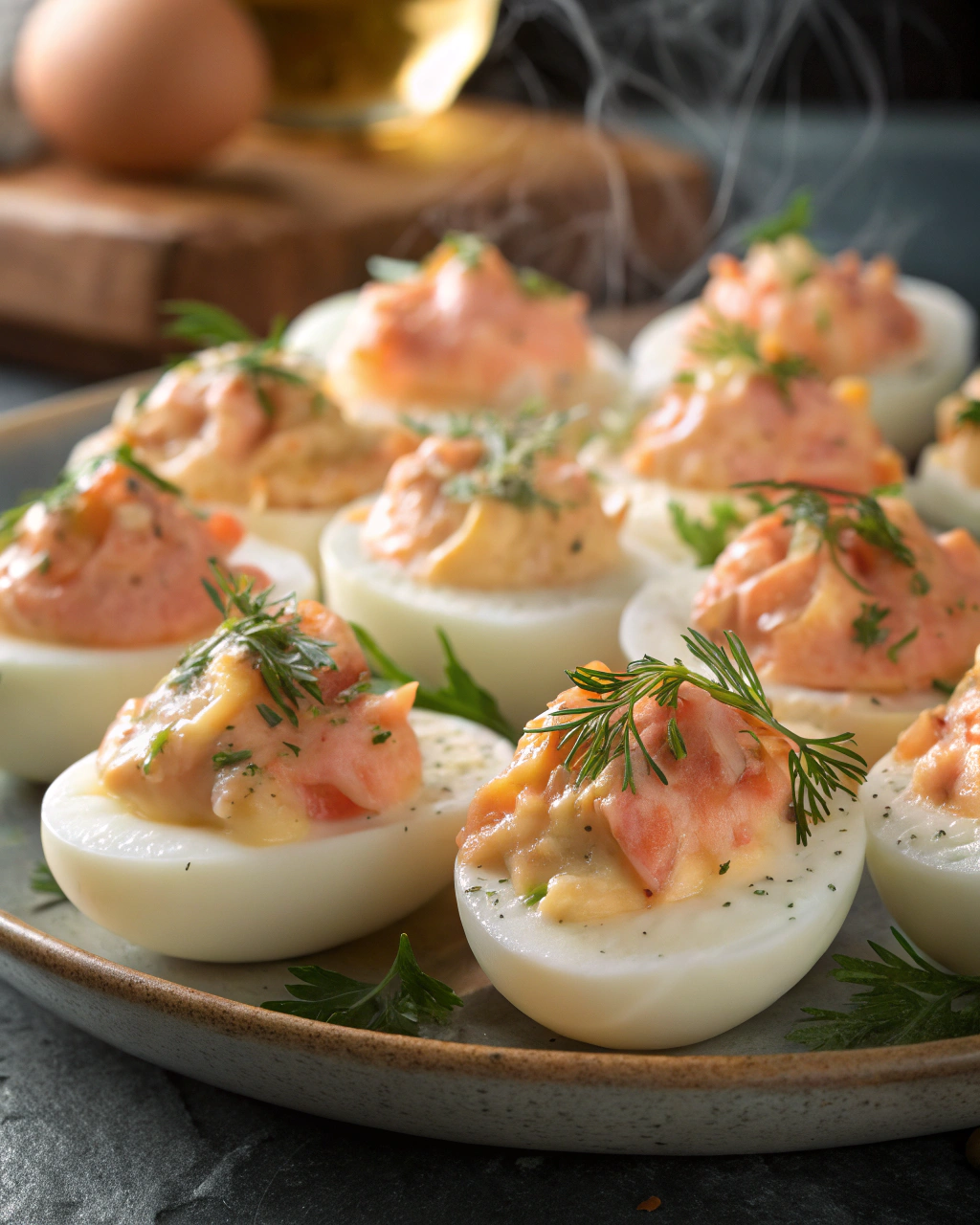 Œufs Farcis à la Mousse de Saumon Fumé