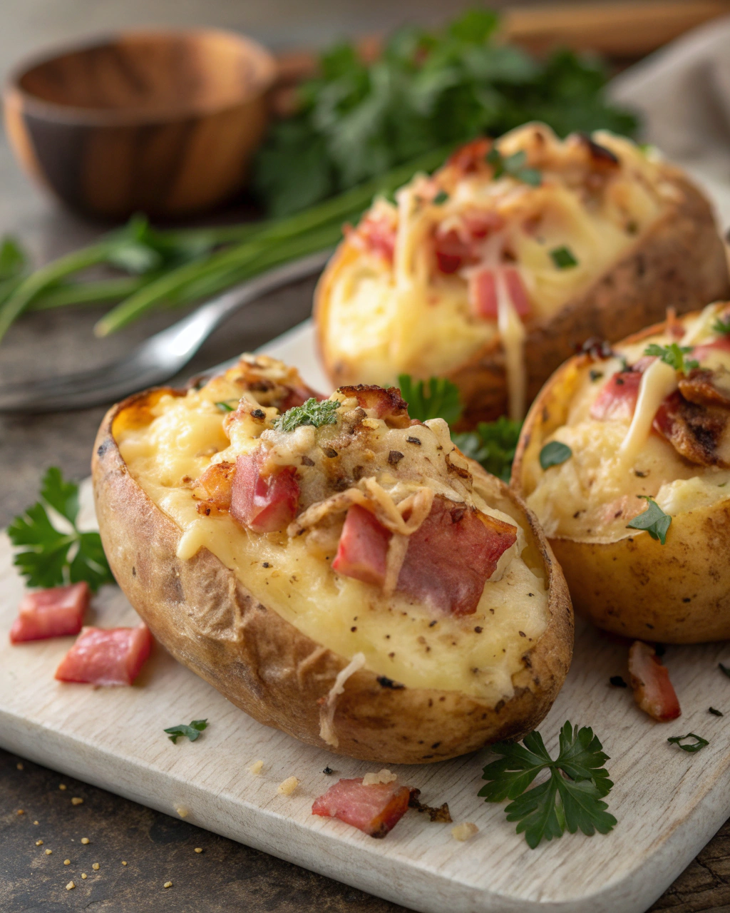 Pommes de Terre Farcies au Jambon et Fromage Gratiné : Un Classique Réconfortant