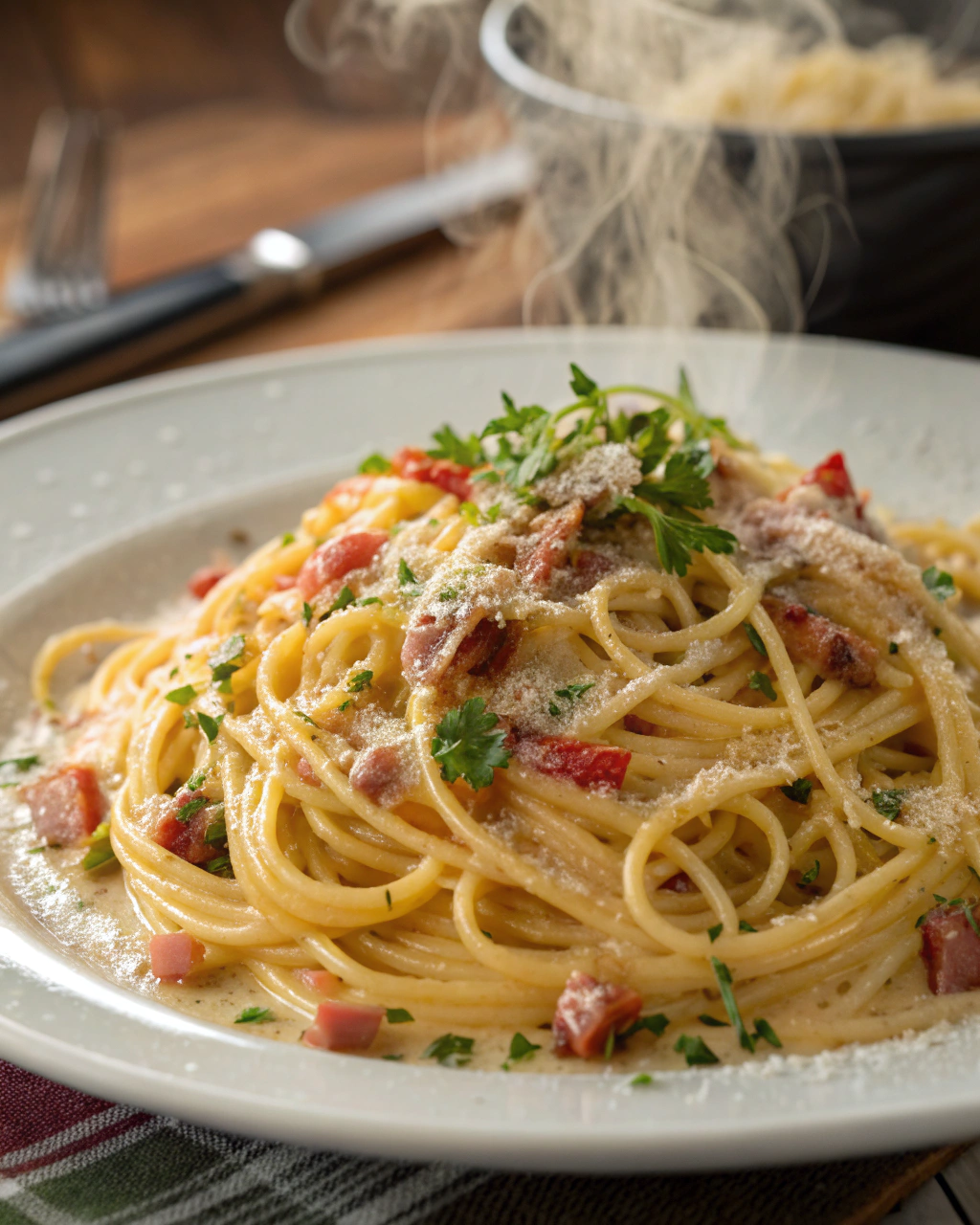 Spaghetti carbonara ultra-rapides préparés en quelques minutes