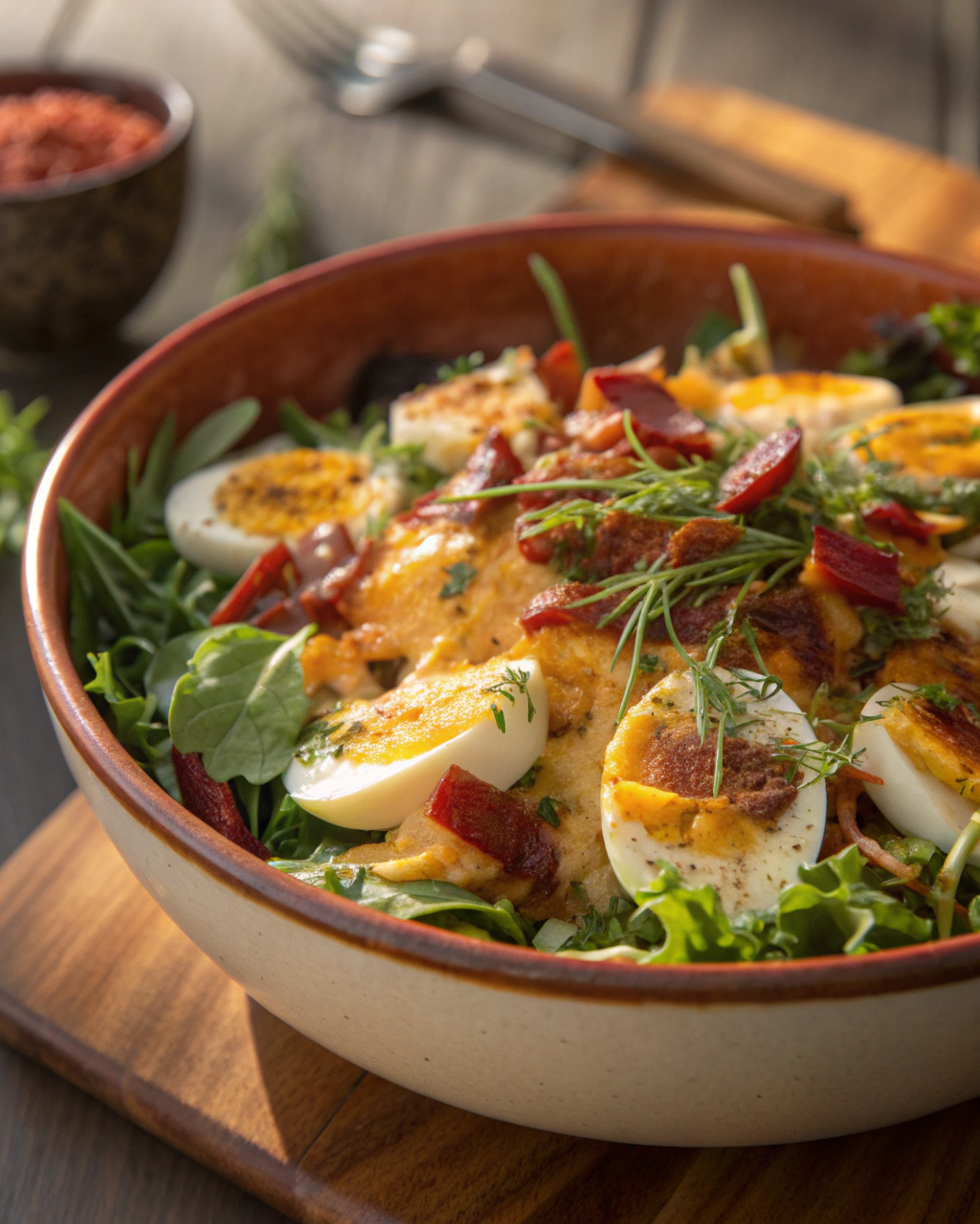 Salade dœufs à lail, un vrai délice