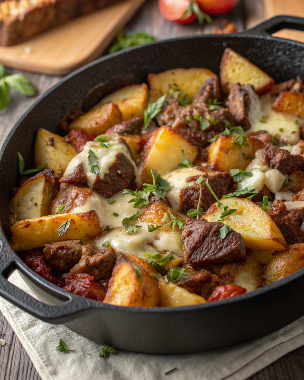 Recette du Bœuf Sauté aux Pommes de Terre Rôties