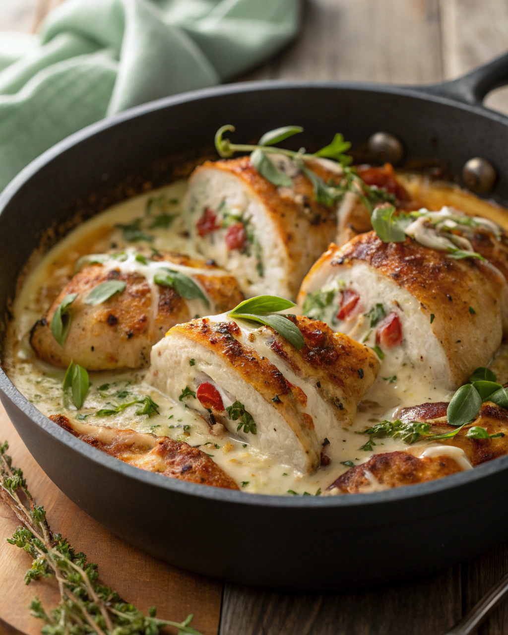 Poulet Sauce Boursin à lAil et Fines Herbes