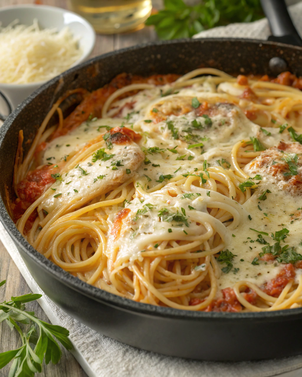 Spaghettis à la sauce crémeuse au fromage, toujours un succès