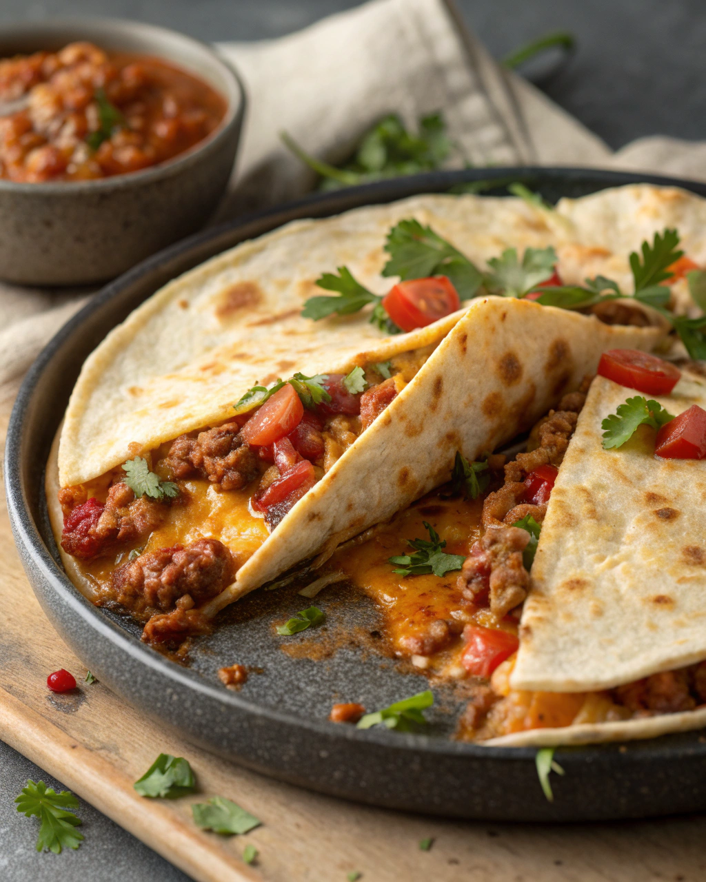 Tortilla à la viande hachée