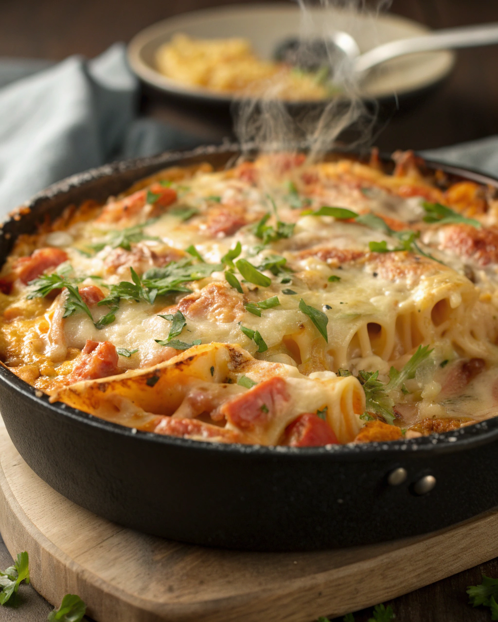 Gratin de pâtes hawaïen