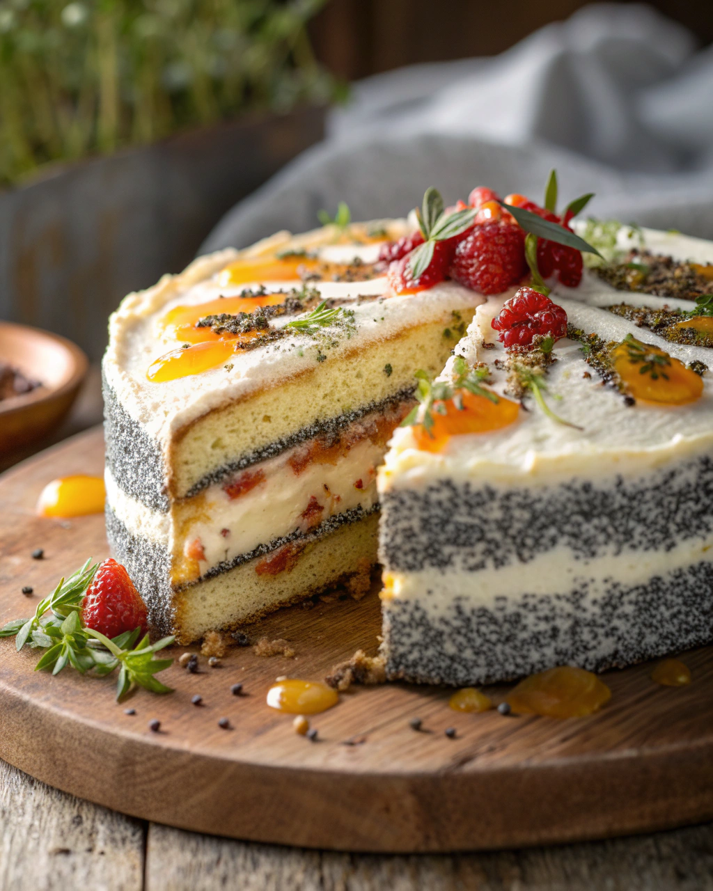 Gâteau au pavot et fromage blanc
