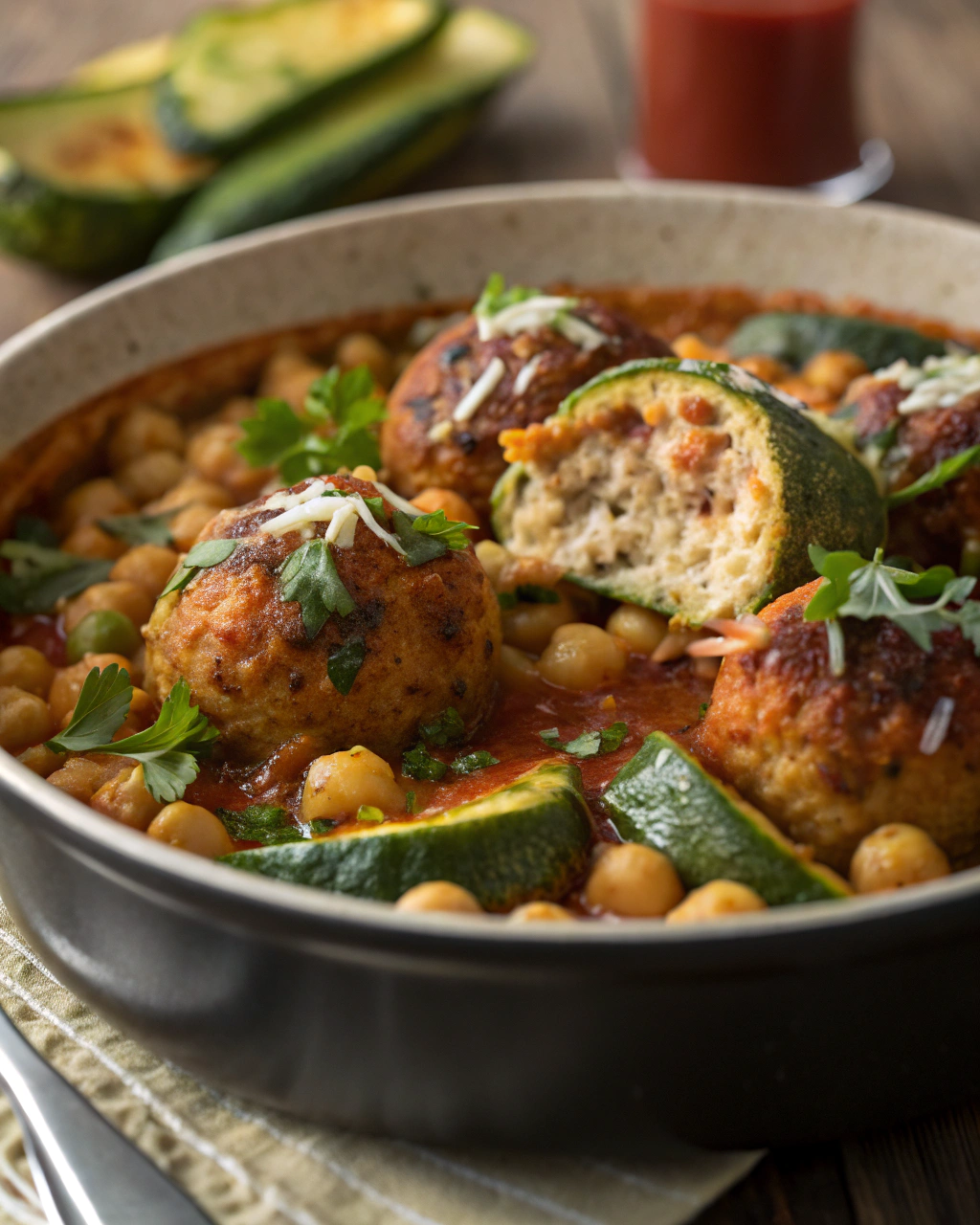 Boulettes pois chiches courgette