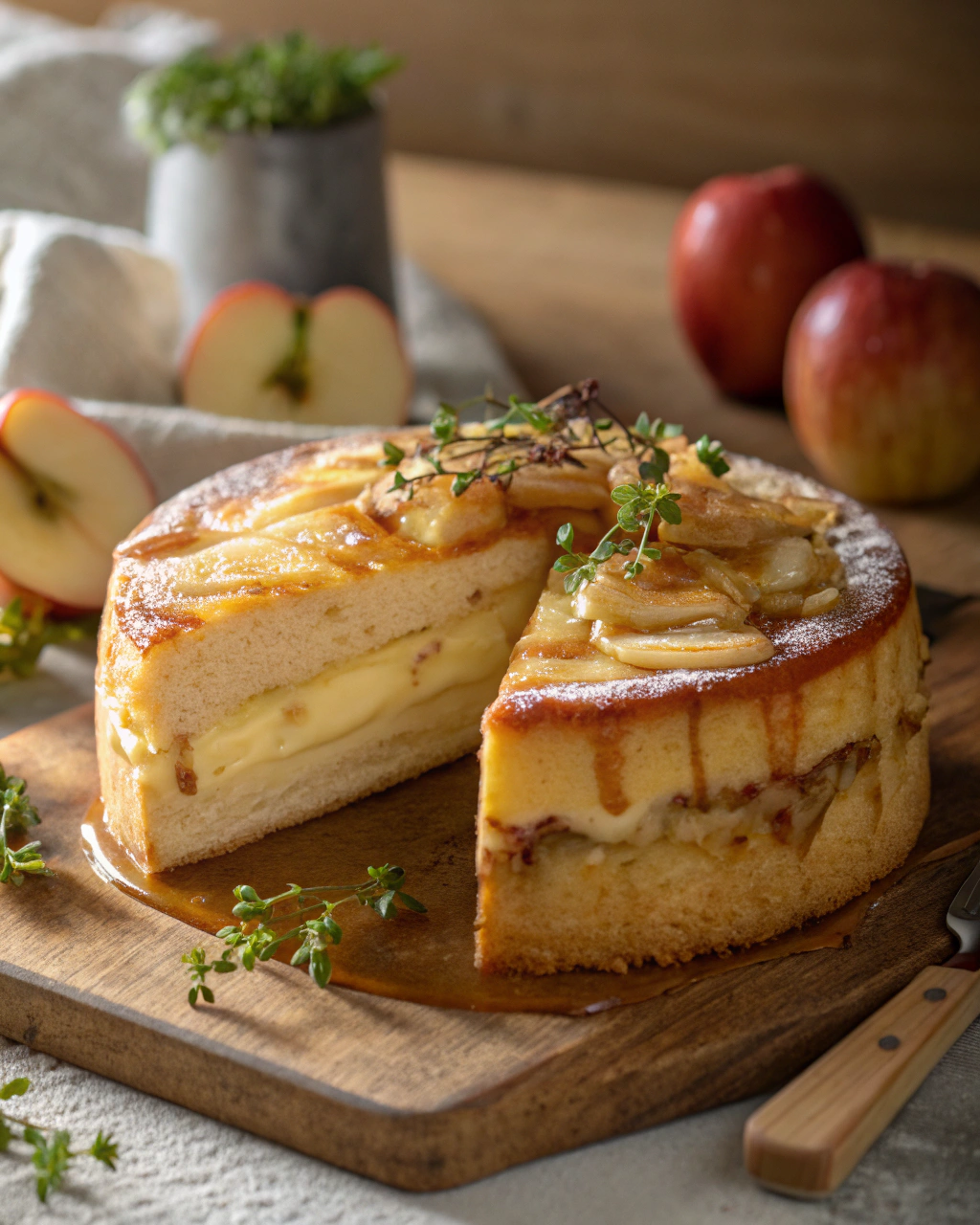 Gâteau aux pommes au pudding vanille