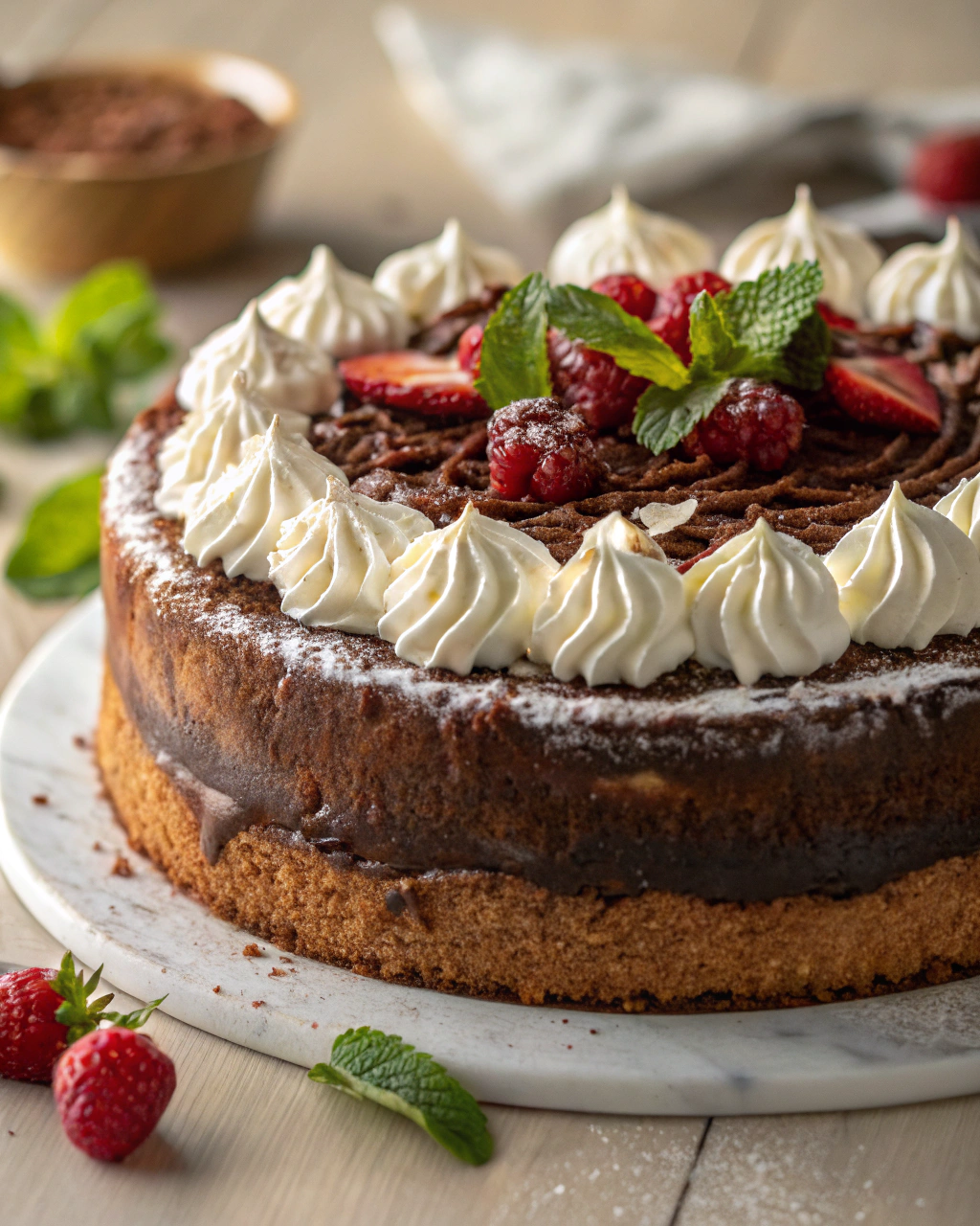Gâteau au chocolat à la crème fouettée
