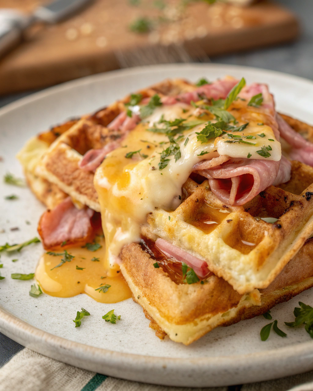 Gaufres Salées Jambon Fromage