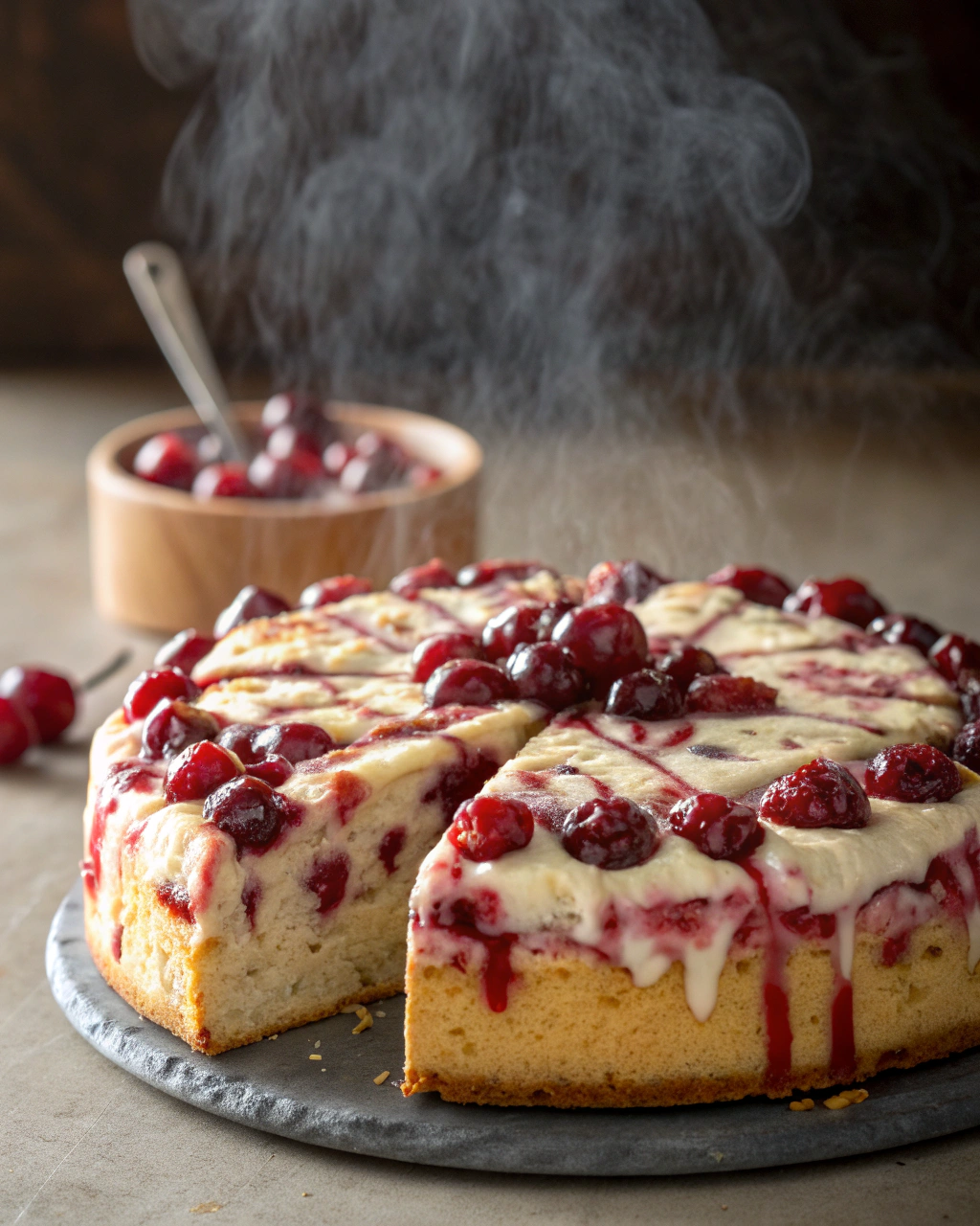 Gâteau stracciatella aux cerises